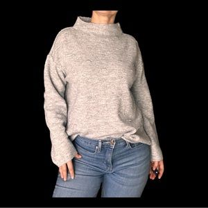 Democracy light grey sweater, half turtle neck.Very soft. Size M.
